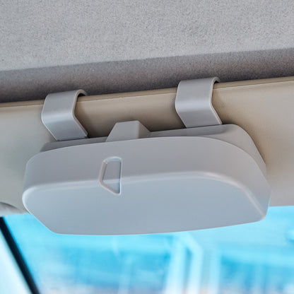 Grey Universal Car Sun Visor Glasses Case, No-Damage Installation Sunglasses Holder, Protective Eyewear V888-ELOSUNG48647