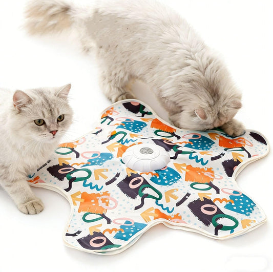 Automatic Cat Hunting Game Mat with 360 degrees Teaser Wand, USB-C Rechargeable Interactive Pet Toy for V888-ELOSUNG48667