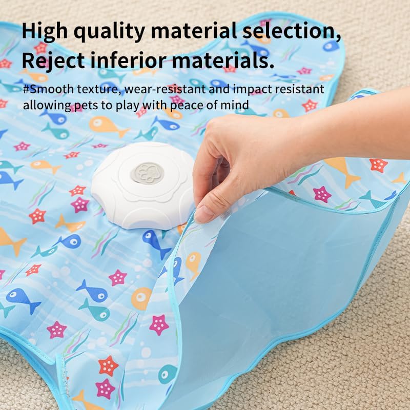 Automatic Cat Hunting Game Mat with 360 degrees Teaser Wand, USB-C Rechargeable Interactive Pet Toy for V888-ELOSUNG48668