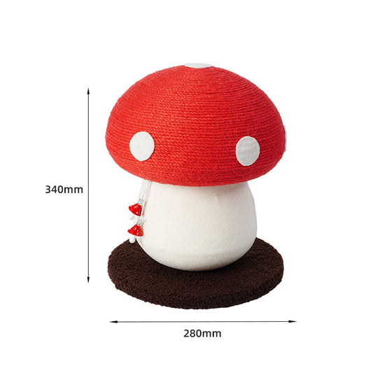 Red Mushroom Cat Tree with Sisal Scratching Post - Large Vertical Cat Climber, Durable Scratch-Resistant V888-ELOSUNG48680