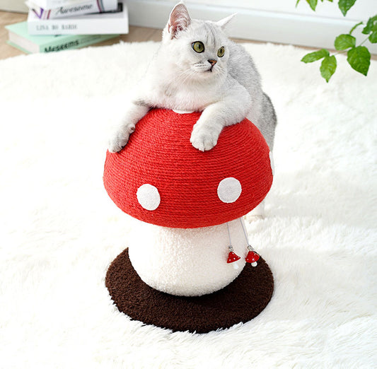 Red Mushroom Cat Tree with Sisal Scratching Post - Large Vertical Cat Climber, Durable Scratch-Resistant V888-ELOSUNG48680