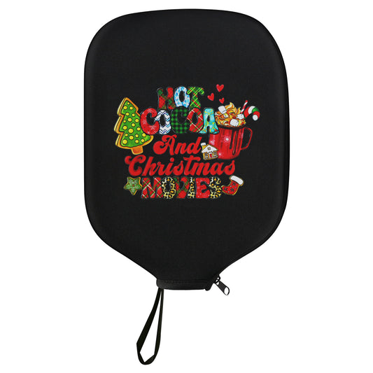 Black Neoprene Pickleball Paddle Cover Protective Case with Fun Graphic Design Durable Beach Tennis Racket V888-ELOSUNG48694