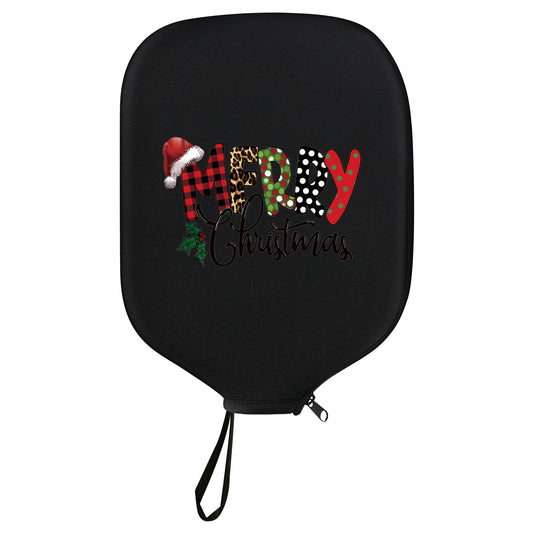 Black Neoprene Pickleball Paddle Cover Protective Case with Fun Graphic Design Durable Beach Tennis Racket V888-ELOSUNG48696