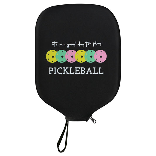 Black Neoprene Pickleball Paddle Cover Protective Case with Fun Graphic Design Durable Beach Tennis Racket V888-ELOSUNG48697