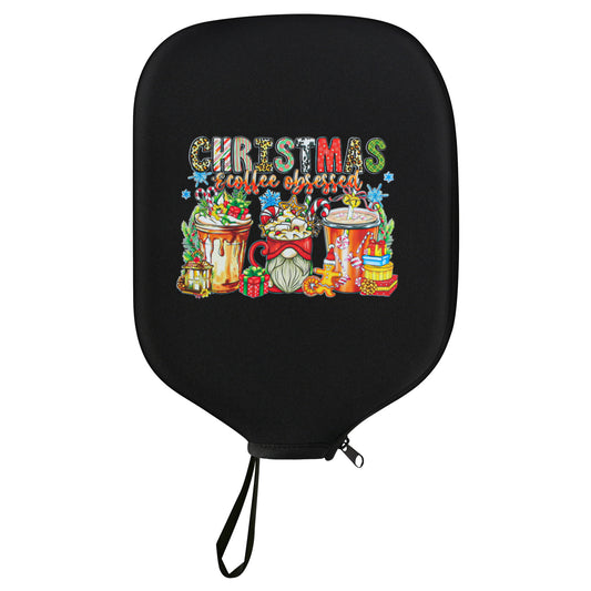 Black Neoprene Pickleball Paddle Cover Protective Case with Fun Graphic Design Durable Beach Tennis Racket V888-ELOSUNG48698