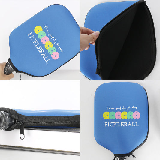 Black Neoprene Pickleball Paddle Cover Protective Case with Fun Graphic Design Durable Beach Tennis Racket V888-ELOSUNG48698