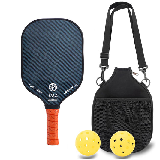 Professional Carbon Fiber Pickleball Paddle Set with Advanced Polymer Core - Includes Outdoor Balls & V888-ELOSUNG48699