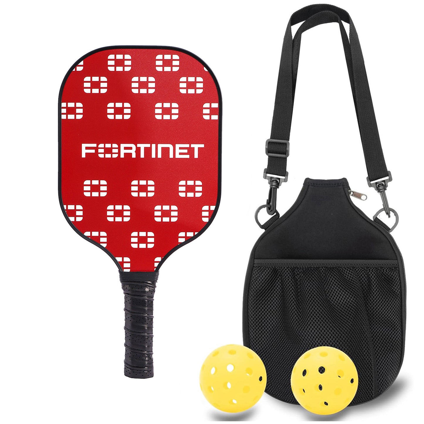Professional Carbon Fiber Pickleball Paddle Set with Advanced Polymer Core - Includes Outdoor Balls & V888-ELOSUNG48703