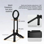 Black Portable Magnetic Phone Mount with MagLock - Multi-Functional Foldable Tripod Stand for Desktop, Travel V888-ELOSUNG48714