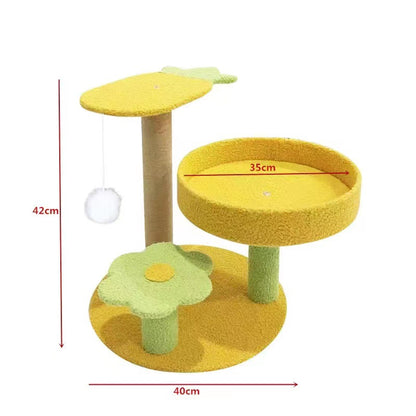 Pineapple Pineapple Cat Tree with Scratching Post & Cozy Perch - Multi-Level Cat Tower with Flower Platform V888-ELOSUNG48750