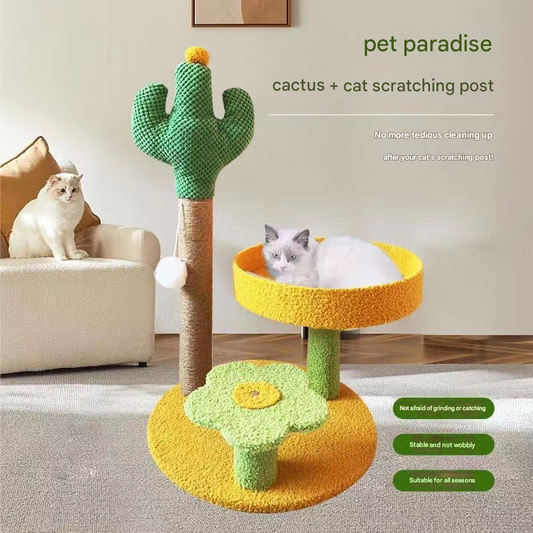 Pineapple Pineapple Cat Tree with Scratching Post & Cozy Perch - Multi-Level Cat Tower with Flower Platform V888-ELOSUNG48750