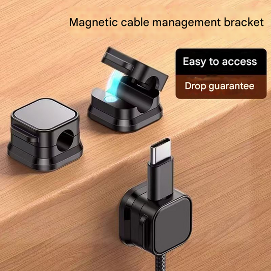 24 Pack Magnetic Cable Organizer Clips with 12 Black and 12 White Pieces, Reusable Adhesive Cord Management V888-ELOSUNG48789