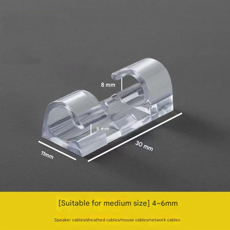 100 Pack Self-Adhesive Cable Clips Non-Marking Cord Management Holder for Desk and Car, Drill-Free Wire Fixer V888-ELOSUNG48791