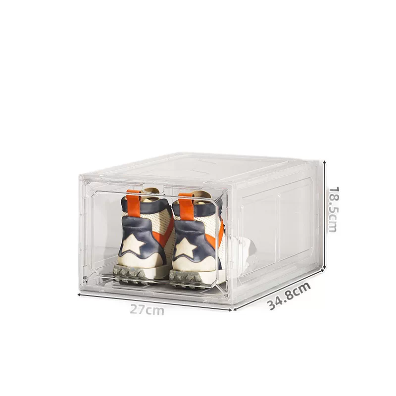 Black Transparent Magnetic Shoe Box Stackable Dustproof Sneaker Storage Case for Basketball Shoes Clear V888-ELOSUNG48795