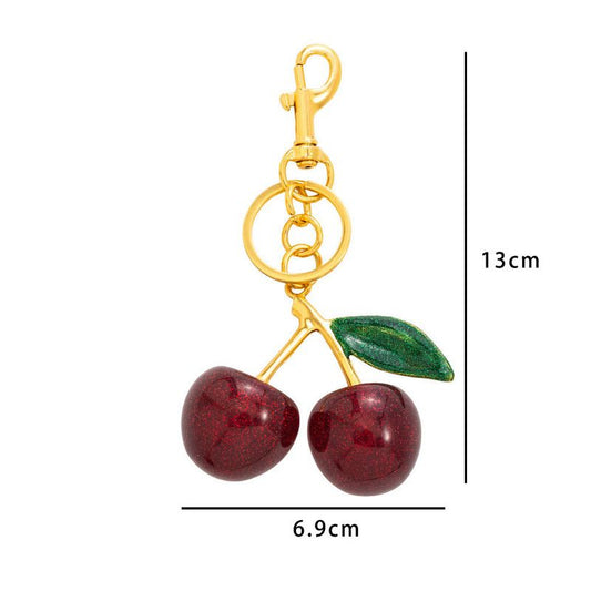 Fashionable Cherry Keychain with Fruit Pendant for Handbags and Keys Stylish Accessory Solution for Local V888-ELOSUNG48813