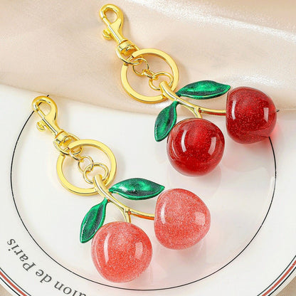 Fashionable Cherry Keychain with Fruit Pendant for Handbags and Keys Stylish Accessory Solution for Local V888-ELOSUNG48815