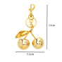 Golden Fashionable Cherry Keychain with Fruit Pendant for Handbags and Keys Stylish Accessory Solution for V888-ELOSUNG48817