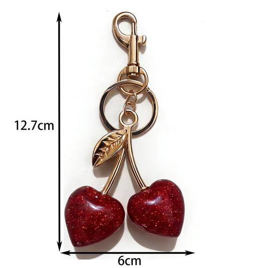 Fashionable Fashionable Cherry Keychain with Fruit Pendant for Handbags and Keys Stylish Accessory Solution V888-ELOSUNG48818