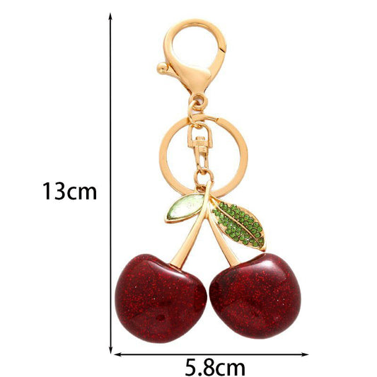 Fashionable Fashionable Cherry Keychain with Fruit Pendant for Handbags and Keys Stylish Accessory Solution V888-ELOSUNG48819
