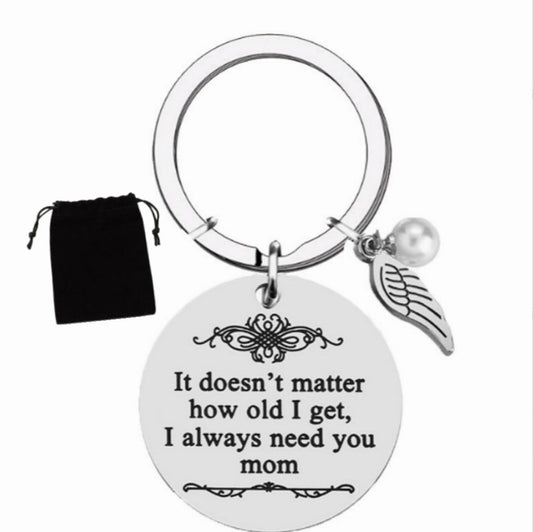 Stainless Steel Mother's Day Keychain with Gift Box and Velvet Bag Gratitude Gift for Mom Meaningful Keepsake V888-ELOSUNG48820