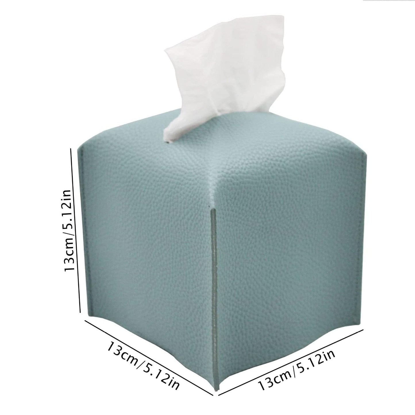 2 Pack Blue PU Leather Rectangular Tissue Box Covers Foldable Roll Paper Bag for Car Home and Bathroom Modern V888-ELOSUNG48828
