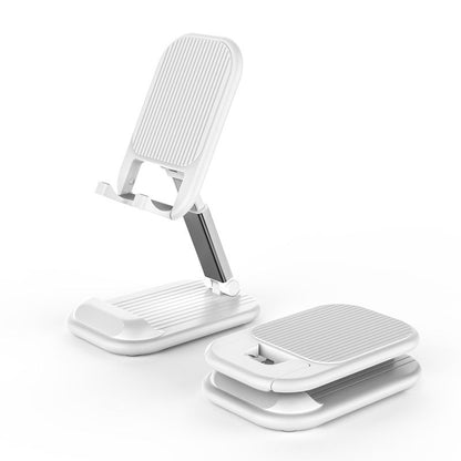 White Adjustable Desktop Phone Stand Telescopic Foldable Portable Tablet Holder for Home Office and Streaming V888-ELOSUNG48831