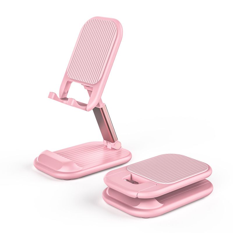 Pink Adjustable Desktop Phone Stand Telescopic Foldable Portable Tablet Holder for Home Office and Streaming V888-ELOSUNG48832