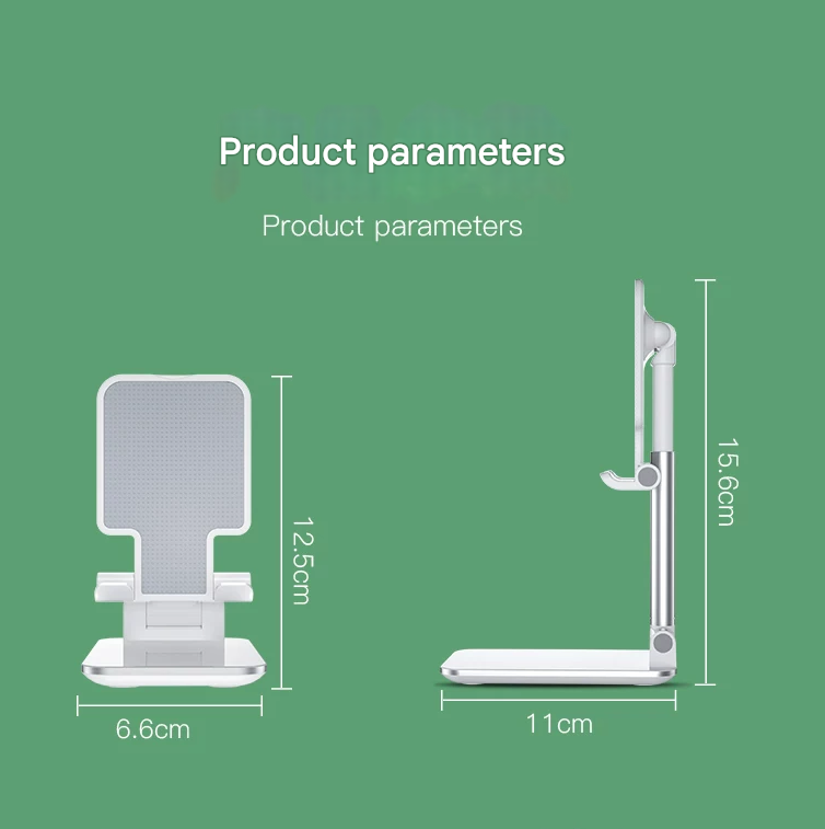White Adjustable Desktop Phone Stand with Height Extension and Foldable Design for Online Classes and V888-ELOSUNG48834