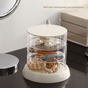Rotating Jewelry Storage Box Transparent Multi-Compartment Design for Earrings and Hair Accessories V888-ELOSUNG48842