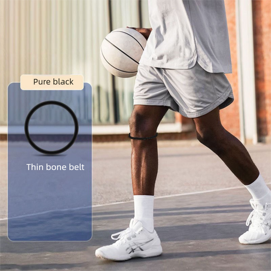 5 Pairs Black Patellar Tendon Silicone Stabilizer Knee Straps for Running and Basketball, Breathable Elastic V888-ELOSUNG48860
