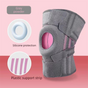 Grayish pink Adjustable Open Patella Knee Brace with Spring Support and Compression Straps for Basketball V888-ELOSUNG48863