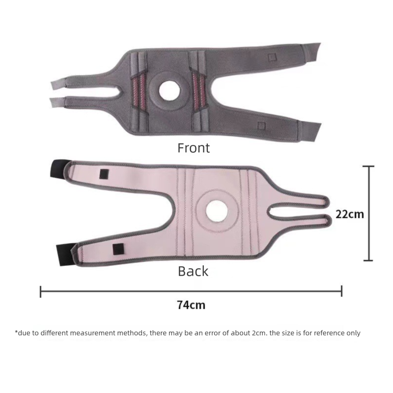 Grayish purple Adjustable Open Patella Knee Brace with Spring Support and Compression Straps for Basketball V888-ELOSUNG48864