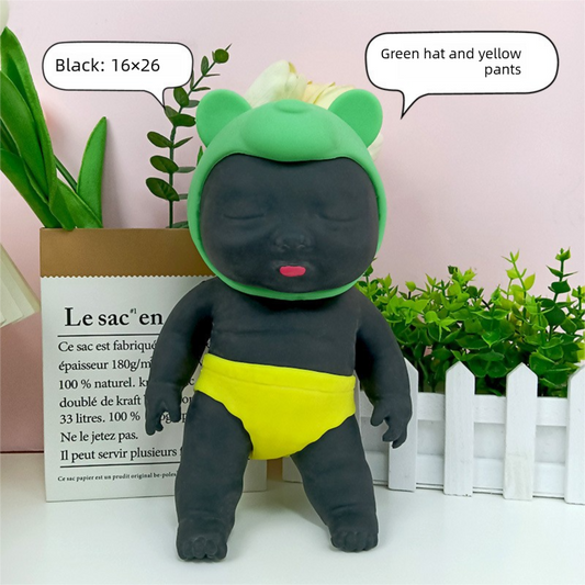 Black 26CM Large Squeeze Ugly Doll Stress Relief Toy Slow Rebound TPR Sand-Filled Squishy Figure for Local V888-ELOSUNG48875