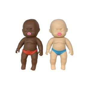 2 Pack 13cm Natasha Squeeze Dolls Black and White Mini Slow Rebound TPR Sand Filled Stress Relief Toys with V888-ELOSUNG48877