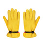 Size M Golden Yellow Top-Grain Cowhide Protective Work Gloves, Durable Wear-Resistant Labor Safety Solution V888-ELOSUNG48883