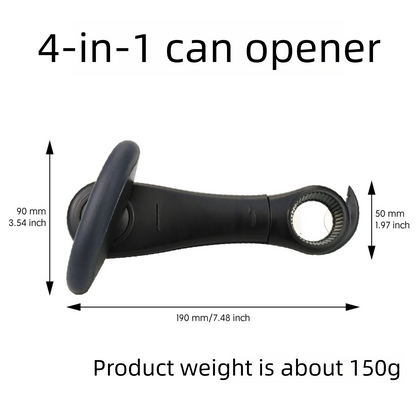Black Multifunctional Manual Can Opener with Safe Smooth Edge Cutting Effort-Saving Design for Home Kitchen V888-ELOSUNG48887