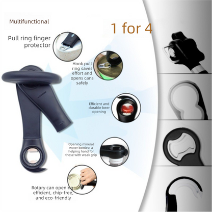 Red Multifunctional Manual Can Opener with Safe Smooth Edge Cutting Effort-Saving Design for Home Kitchen V888-ELOSUNG48888