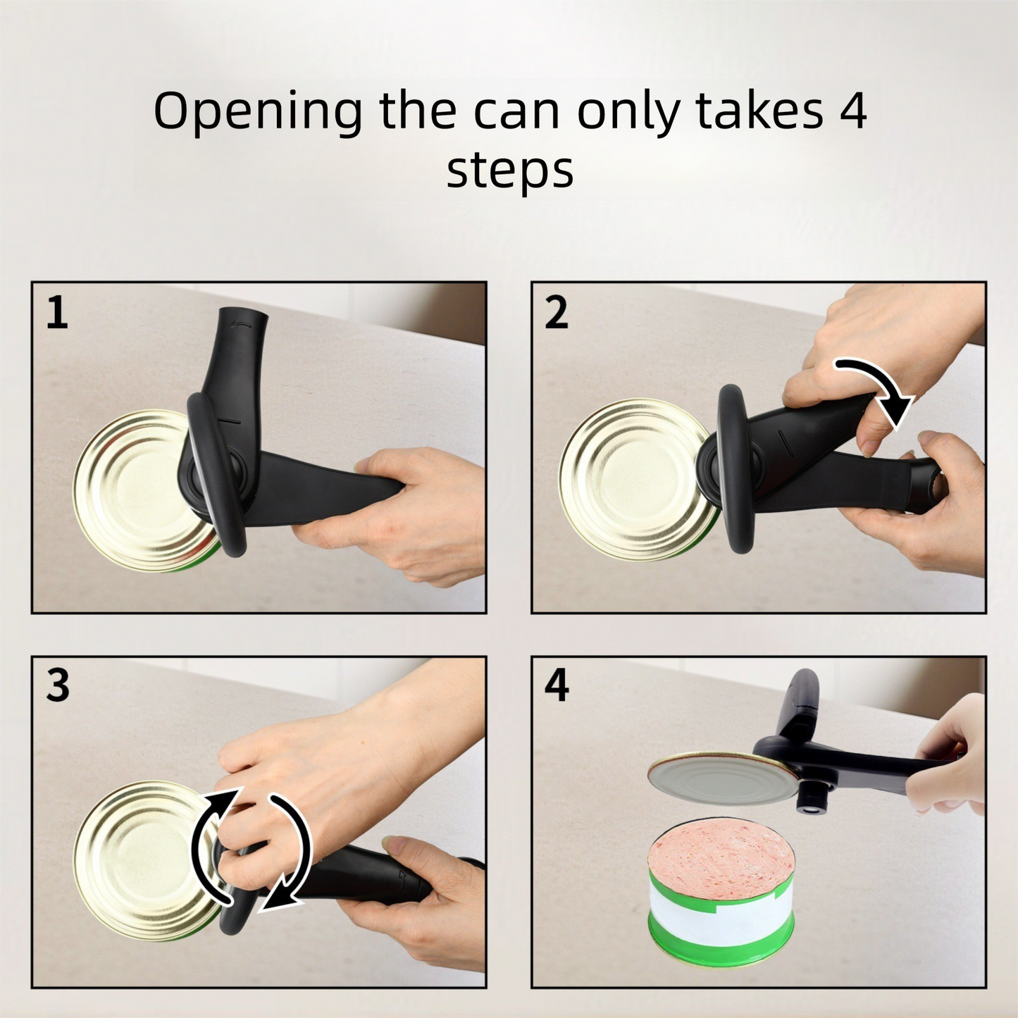 Blue Multifunctional Manual Can Opener with Safe Smooth Edge Cutting Effort-Saving Design for Home Kitchen V888-ELOSUNG48889
