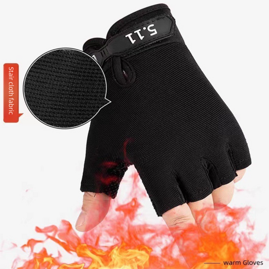 Black Tactical Half Finger Gloves with Hard Knuckle Protection - Non-Slip Breathable Combat Gloves for Men V888-ELOSUNG48902
