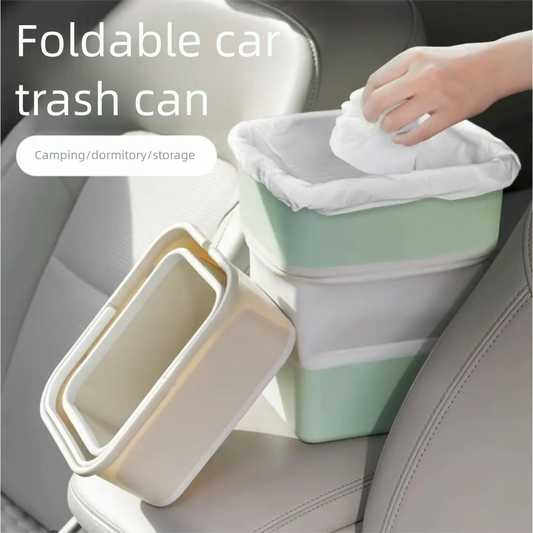 Light green Foldable Car Trash Can and Multi-Functional Storage Bin - Includes 5 Rolls of Bags - Leak-Proof V888-ELOSUNG48922