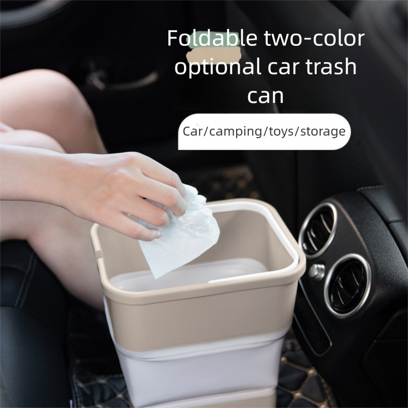 Light green Foldable Car Trash Can and Multi-Functional Storage Bin - Includes 5 Rolls of Bags - Leak-Proof V888-ELOSUNG48923