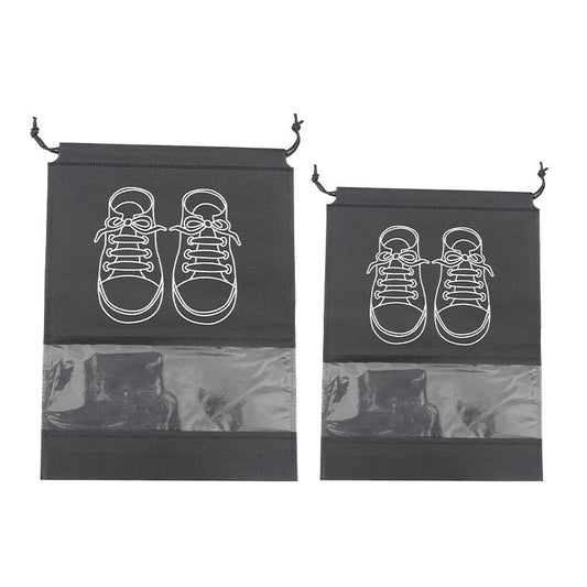 50-Pack Shoe Storage Bags - 25 Medium and 25 Large - Non-Woven Dust-Proof Travel Organiser with Transparent V888-ELOSUNG48924