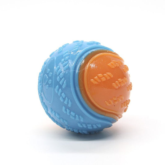 Blue and orange Squeaky Dog Balls - 2-Pack Durable TPR Chew Toys for Puppies and Adult Dogs - Interactive V888-ELOSUNG48925