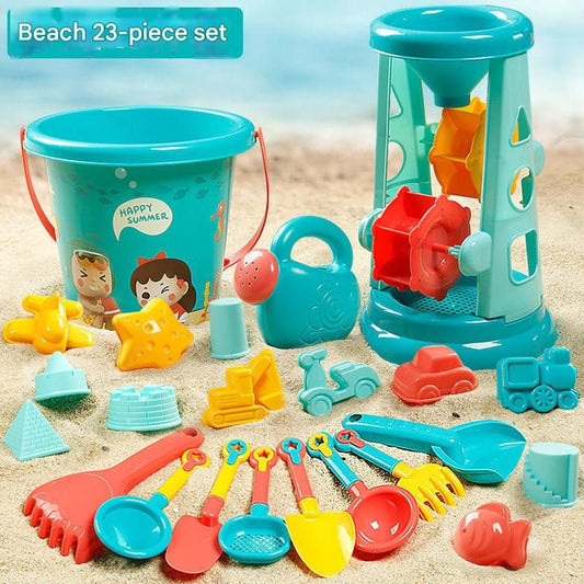 23-Piece Kids Beach Toy Set with Sand Truck and Bucket - Complete Summer Outdoor Play Kit with Molds and V888-ELOSUNG48935