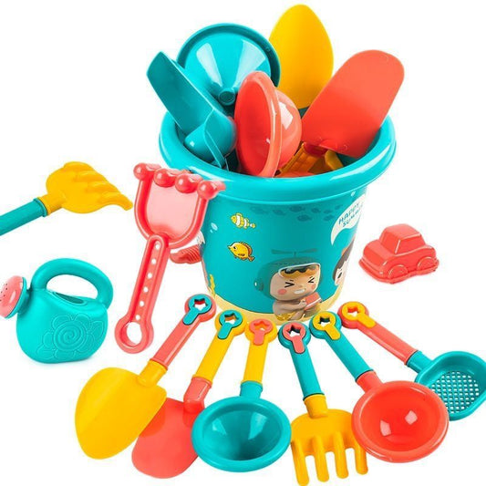 23-Piece Kids Beach Toy Set with Sand Truck and Bucket - Complete Summer Outdoor Play Kit with Molds and V888-ELOSUNG48935