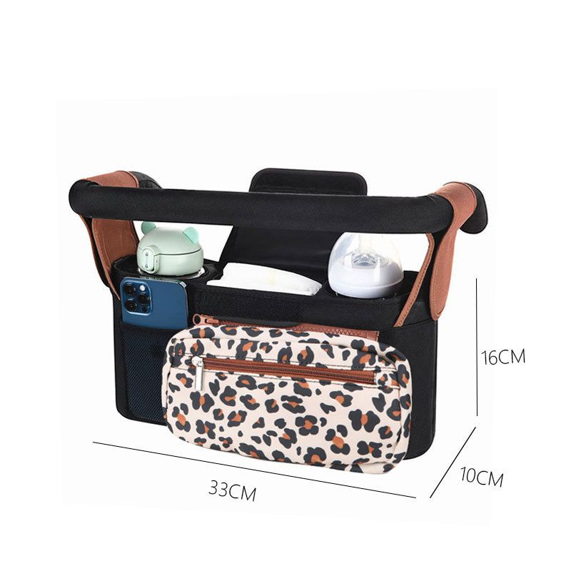 Leopard pattern Universal Stroller Organizer Bag - Durable Water-Resistant Fabric - Dual Insulated Cup V888-ELOSUNG48940