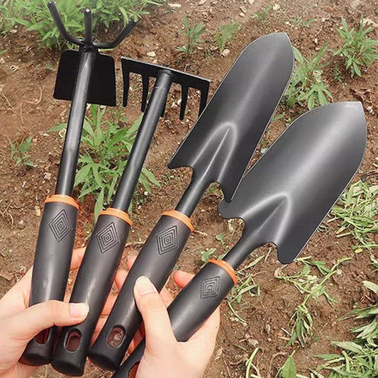4-Piece Garden Hand Tool Set - Heavy Duty Steel with Ergonomic Non-Slip Grips - Includes Trowel, V888-ELOSUNG48958
