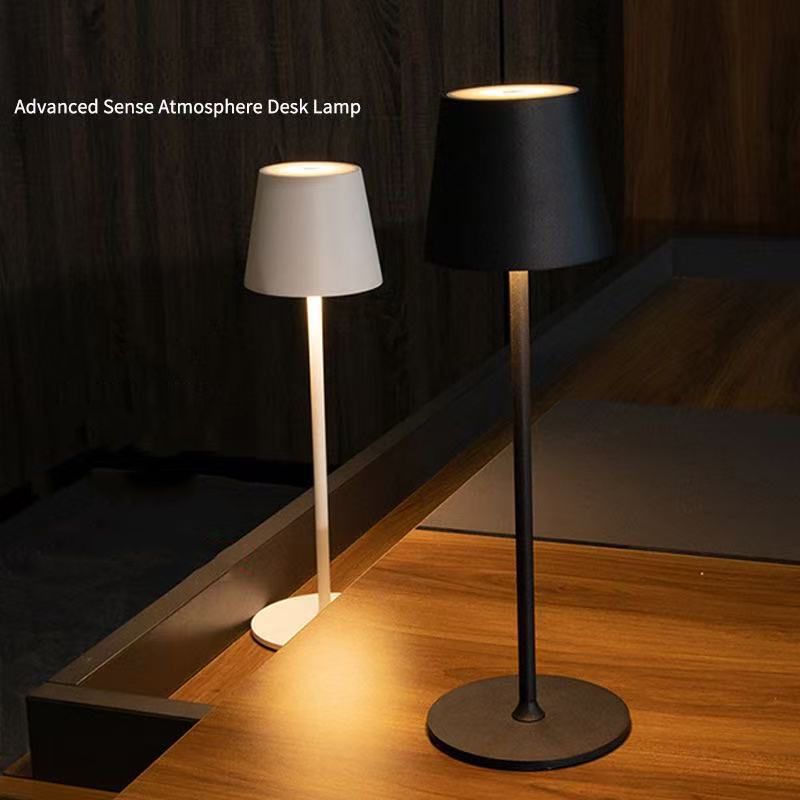 LED High-Foot Table Lamp with Touch Control - Rechargeable Dimmable Bedside Night Light for Bedroom & Living V888-ELOSUNG48983