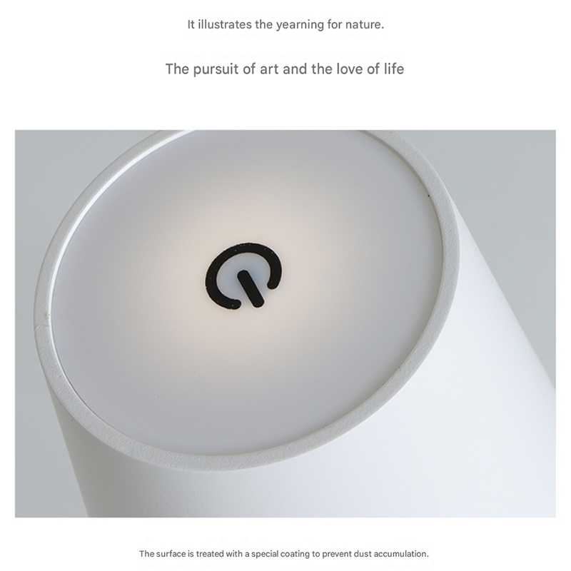 LED High-Foot Table Lamp with Touch Control - Rechargeable Dimmable Bedside Night Light for Bedroom & Living V888-ELOSUNG48983