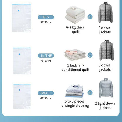 6-Piece Vacuum Storage Bags Set with Hand Pump - Multi-Size Space Saver for Quilts, Clothes & Duvets V888-ELOSUNG48987